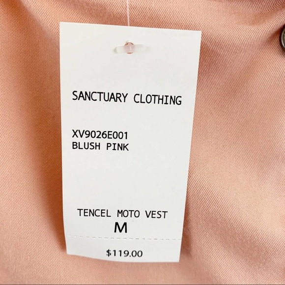 NWT Sanctuary Moto Vest Blush Pink M - Picture 5 of 6